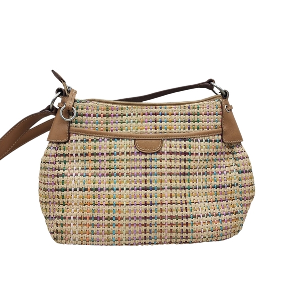 Fossil Women's Vintage Basket Weave Leather Strap Shoulder Bag - OS - Picture 1 of 8